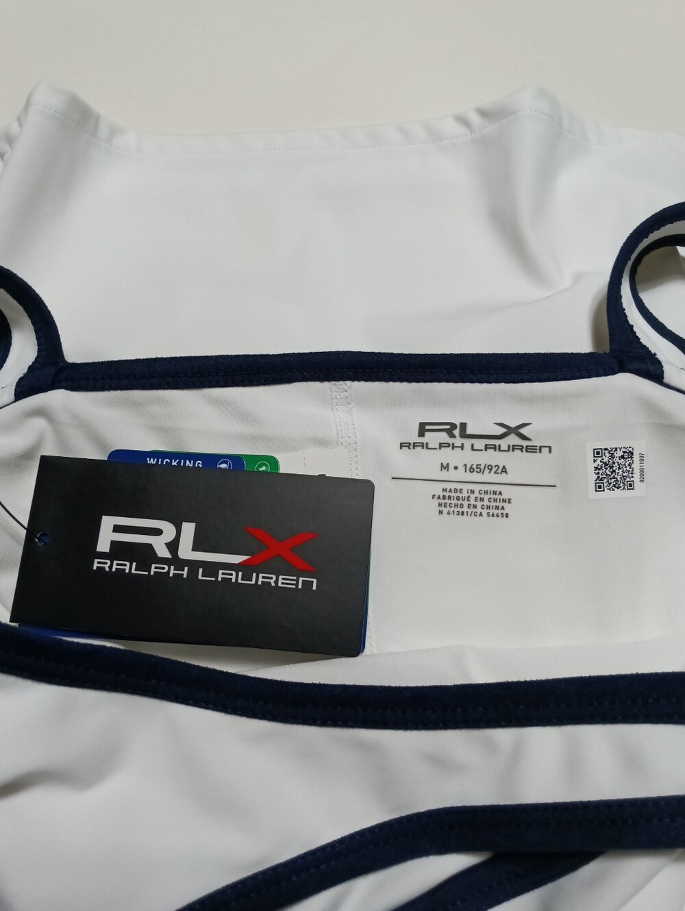 Ralph Lauren RLX Drywick Interlock White and Navy Strappy Sports Dress Size M - Picture 9 of 11